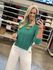 Blusa Mullet Em Fio Pluma Verde 