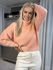 Blusa Biamar Oversized Com Gola Laranja Claro