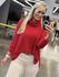 Blusa Biamar De Fio Pluma Com Gola Boba Vermelho