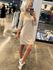 Vestido Biamar Fio Pluma Com Gola Polo bege 2404