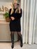 Vestido Abenção Com Manga Trançada Preto 