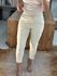 Calça De Sarja Com Cordão Creme