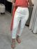 Calça De Linho Com Algodão e Cordão Off White 