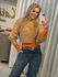 Blusa Biamar Cropped Bege e Mescla 2307