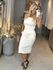 Saia Midi Biamar Em Moletom Off White 