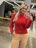 Blusa Biamar Com Mangas Cava Quadrada Vermelho 1406
