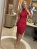 Vestido Biamar Midi Canelado Com Detalhe De Cava Vermelho 0810
