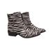 Bota Bico Fino Feminina Couro Zebra