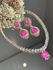 Conjunto Luxo Brinco e Colar Pink