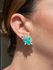 Brinco EarCuff Gotas Turmalina Prateado