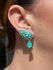 Brinco EarCuff Gota Luxo Turmalina Prateado