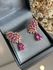 Brinco EarCuff Gota Luxo Safira Rosa/Pink Dourado