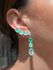 Brinco EarCuff Pendulo Pedras Ovais Turmalina