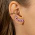 EarCuff Pedras Ovais Safira Rosa/Pink