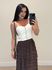 Cropped Couro Fake Fivela Marfim