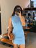 Vestido Canelado Eduarda Azul Bebê
