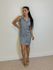 Vestido Botões Gola Cinza