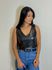 Cropped Couro Fake Zíper Preto
