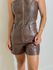 Short Cinto Couro Fake Marrom