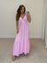 Vestido Alça Babado Barcelona Rosa