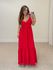 Vestido Alça Babado Barcelona Vermelho