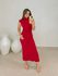 Vestido Canelado Buenos Aires Vermelho