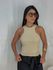 Cropped Regata Canelado Areia