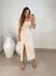 Vestido Midi Fenda Nancy Areia
