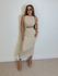 Vestido Canelado Romana Areia