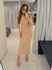 Vestido Canelado Lorena Areia