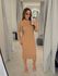 Vestido Tricot Botões Stefania Cappuccino