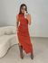 Vestido Midi Franzido Suplex Telha