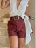 Short Couro Fake Laila Cereja