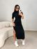 Vestido Canelado Cléo Preto