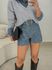 Short Couro Fake Laila Azul 