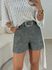 Short Couro Fake Laila Cinza