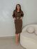 Vestido Manga Longa Celinne Café 