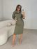 Vestido Manga Longa Celinne Militar