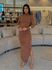 Vestido Suplex Manga Longa Mocha Mousse