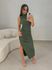 Vestido Midi Franzido Suplex Militar 