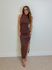 Vestido Midi Franzido Suplex Café