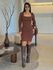 Vestido Tricot Manga Longa Rute Café 