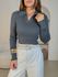 Blusa Tricot Gola Polo Azul Petróleo