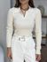 Blusa Tricot Gola Polo Areia