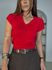 Blusa Manguinha Gola Polo Vermelha