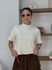 Blusa Manguinha Aveludada Areia