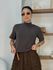 Blusa Manguinha Aveludada Café 