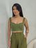 Cropped Cotelê Militar