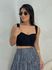 Cropped Cotelê Preto