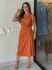 Vestido Linho Manguinha Amara Telha